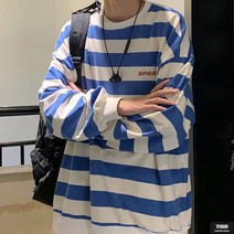 가바바 남성 맨투맨 심플한 줄무늬 포인트 오버핏 긴팔티 G54209