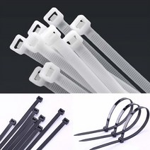 우리파파 케이블 타이 전선 정리 초대형 사이즈 대용량 4mm, 블랙/4x450