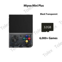 휴대용 레트로 게임 미니 플러스 뉴 퍼플 컬러 35 인치 스크린 핸드 헬드 콘솔 3000 와이파이 12000 비디오 플레이어, Black 32G