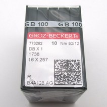 100PCS Groz Beckert DBX1 1738 16X257 JUKI DDLBROTHER db2와 호환되는 재봉틀 바늘, 8(60)