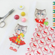 고양이 캐릭터 DIY 린넨 패브릭 커트지 - 루미 미니 No.1