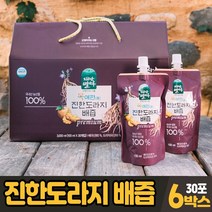 배도라지즙 도라지배즙 순수 100% 약도라지 배즙 차 음료, 6박스, 100mlX30포