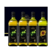 [타레가] 오일 1000mlx4선물세트(올리브3+해바라기), 상세 설명 참조