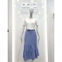 [에이비에프지] W몰 ab.f.z 스트라이프 배색 롱 스커트 AWT4SSA1