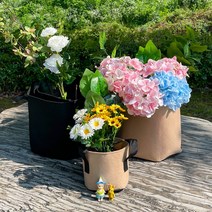 부직포 화분 블랙 베이지 .미니 대형 원형 베란다 텃밭 꽃 정원 나무 옥상 큰 작은 화단 블루베리 베란다 그로우백, 부직포 화분 블랙(20x20) [2갤런[8L]]