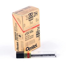 펜텔 슈퍼 하이폴리머 샤프심 리필 0.5 mm 두께 2B 144 피스 C505-2B 662072, 2H