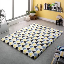 북유럽 빨아쓰는 3단 접이식 토퍼 매트리스, 면옐로우