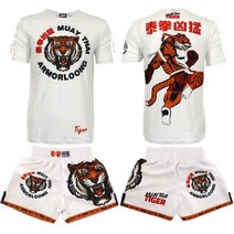 노기쇼츠 권투복타이거 무에유니폼 MMA Rashguard 권투 바지 블랙 킥복싱 훈련 티셔