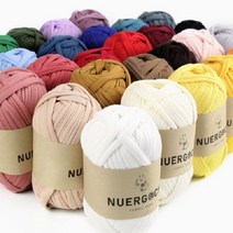 누에르고치 패브릭얀 (29색) NUERGOCHI fabric yarn 져지 원단으로 털날림이 없고 부드러운 감촉으로 피부가 예민하신 분에게도 안전 뜨개질 대바늘 코바늘, 06.파스텔 핑크, 1개