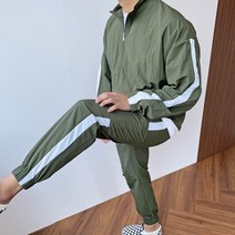 간빠레 윈드라인배색 카고조거팬츠 반집업아노락바람막이 트레이닝복세트