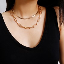 제니블링 두 줄 클립체인 스네이크 목걸이