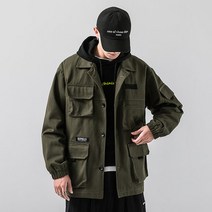 남성 카고 재킷 오버핏 캐주얼 코트