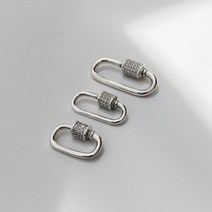 [DP3-066] 실버 큐빅 카라비너 펜던트 3size 은 팔찌 목걸이만들기 DIY 부자재 silver 925
