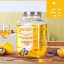 가완이일홈마니 음료수통 용기 통 수도꼭지 술통 음료 유리병 셀럽 약주병 물통, T13-4리터+스테인레스(도카 물끓이는)X