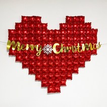 크리스마스 레드하트 풍선 가랜드 세트(메리크리스마스 포토존 merry christmas)