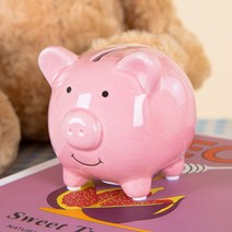 미니 해피 도자기 돼지저금통 지폐저금통 인테리어 피규어 입학선물 집들이선물 10cm, 1개