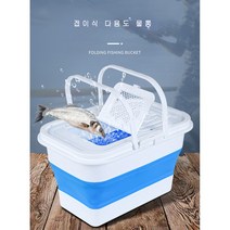 간편휴대용 뚜레박 접이식물통 5L 13L 15L 접이식 캠핑용 해루질통, 10L원형그린