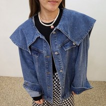 느슨한 올 매치 긴 소매 세척 데님 코트 가을여성자켓