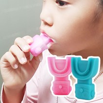 어린이 아동 주니어 전동칫솔 마우스피스형 충전식 핸즈프리 칫솔, U형전동칫솔S(4-7세), 블루 1P