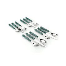 GSI Outdoors 아웃도어 파이어니어 12피스 수저세트 캠핑 플랫웨어, 1, 단일옵션