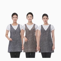 라인 헤링본 맵시 미용유니폼, 그레이