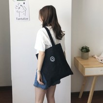 [당일출고] YULsB 심플 데일리 에코백 포인트 캔버스 가방