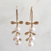 야랑쥬얼리 925 Silver Hook Petal 쳔연 담수진주 이어링 귀걸이