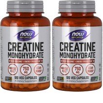 나우푸드 스포츠 크레아틴 모노하이드레이트 750MG Veggie Capsules 120정 2통