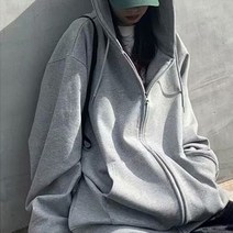 유행 없는 간절기 루즈핏 후드집업 ~5XL