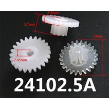 1+2 랙기어 24102 5a 0 5m 13mm 직경 24 치아 10 치아 2, 24개의 이빨 - 10개의 이빨, 2.45mm