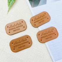 헤세드 스페셜에디션 핸드메이드라벨 인조가죽라벨 - 사각라운드 (5개), 카멜(5개)