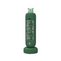 타워형 무풍선풍기 날개없는 저소음 냉풍기 스프레이 팬 흔들리는 헤드 usb 충전 에어컨 팬 가정용 책상 팬 바람 공기 순환 전기 공기 냉각기, 녹색