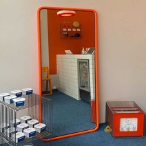 와이드 전신거울 대형 옷가게 사각 카페거울 포토존, 80x180CM 블루