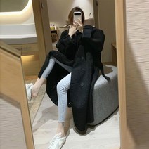 2022 긴 봄과 가을 코트 여성 겨울 새로운 옷깃 레이스 복고풍 느슨한 모피 봄과 가을 코트