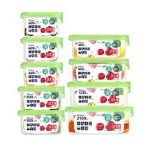 원터치 밀폐용기 원스락 9종 - 리빙박스 양념통 도시락통 반찬통 냉장고정리 비스프리 플라스틱 냉동밥보관용기, 그린