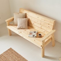 미엔우드 소파베드 평상형 원목 소파 수납 원목의자 1인용 2인용 3인용 쇼파 토퍼 패브릭, 테라스형, 원목색