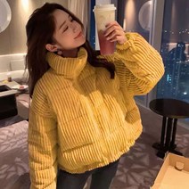 위위브렌 여성 간절기 코르덴 입체 칼라 패딩 점퍼
