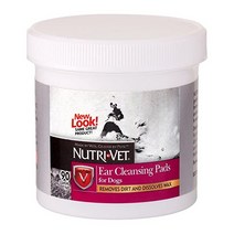 Nutri-Vet Ear Cleaning Medicated Pads for Dogs Soothing Non-Irritating Cleansing Pads Removes Wax Build 90 Count, 상세 설명 참조0, 상세 설명 참조0