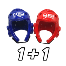 1+1 태권도 헤드기어 초등용 보호대 성인 노인 머리보호대 레프팅 대련용 겨루기, 블루+레드
