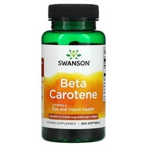 Swanson 항산화 관리 베타카로틴 Beta Carotene 25000IU RAE 7500mcg 300정 1팩