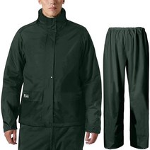 MontGear 레인 수트 높은 가시성 반사 안전 재킷 경량 레인 기어 방수 우비 블랙.