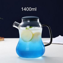 티팟 차 주전자 도자기 유리 1.4l 내열 꽃 대형 파란색 과일 주스 용기 세라믹, a