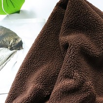 패브릭샵 폭넓이163cm 폭닥폭닥 단면덤블링양털원단, 코코아