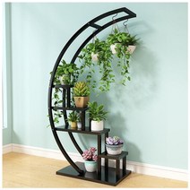 디알라인 베란다 테라스 화분정리대 화분진열대 대형 화분선반 화분받침 식물선반, 블랙프레임+블랙선반