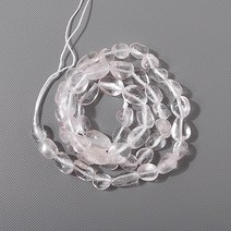 [5480-01]원석 못난이옥 약6x8mm 천연석 백수정 4월탄생석/크리스탈 반줄(약19cm)