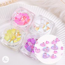 입체 통통 하트 파츠 네일아트 글리터 레진아트 젤네일 레진 재료 네일 재료 파츠 R185, 4종세트