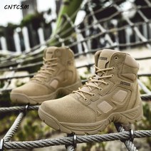 CNTCSM 크로스오버 빅사이즈 워커 남성 초경량 전술 부츠 아웃도어 미끄럼 방지 등산화 남성 사막부츠 하이탑 야전화