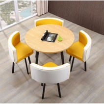 4인가족 화이트 원형 카페테이블세트 사각 라운드 식탁 세트 가정용 공간절약 조립식가구, AY