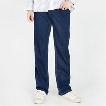 빅사이즈 남자 기본 와이드 진청 청바지