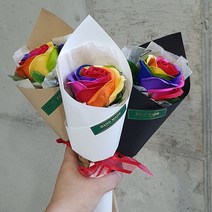무지개장미 한송이 비비드 빅로즈, 크라프트